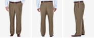 Haggar Men's Big & Tall Eclo Stria Classic-Fit Pleated Hidden Expandable Waistband Dress Pants